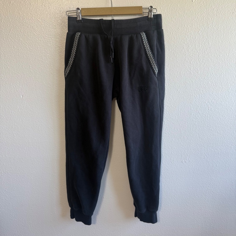 UGG Size Small Black Fleece Joggers Pull On Comfort Loungewear Minimalist Soft